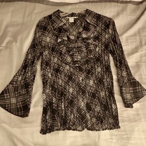 Plaid Ruffled Button Down